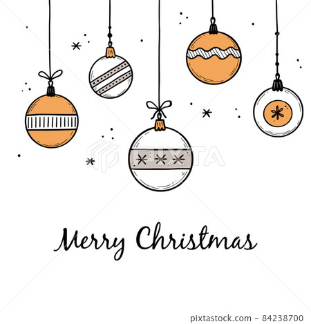 Doodle christmas ball element set Doodle christmas ball element set 84238700