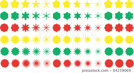 星形，mokumokuya，花圖標變體 set_colorful pop 84239069