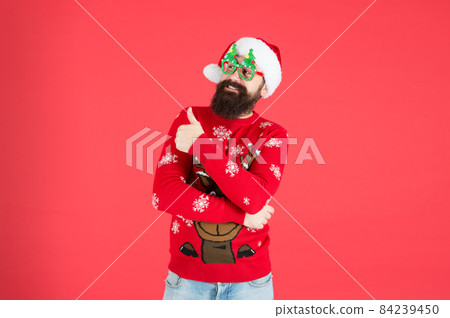 Great holiday specials. winter holiday season. bearded man  84239450