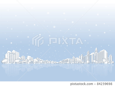 Illustration of snow scene of cityscape 84239698