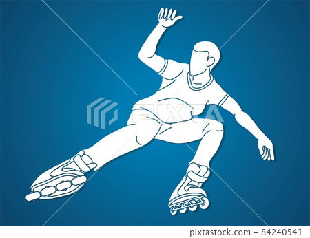 Roller blade Player Extreme Sport Cartoon Graphic Vector Roller blade Player Extreme Sport Cartoon Graphic Vector 84240541