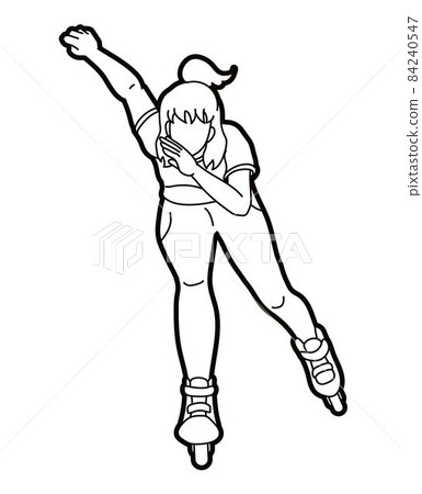 Roller blade Player Extreme Sport Cartoon Graphic Vector Roller blade Player Extreme Sport Cartoon Graphic Vector 84240547