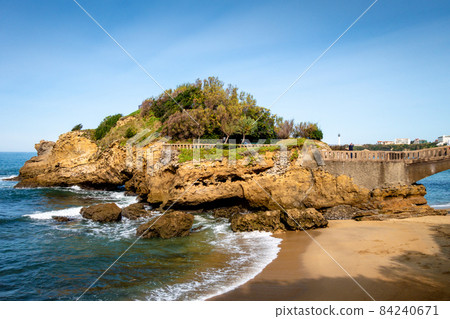 Rock of Basta and seaside in biarritz 84240671