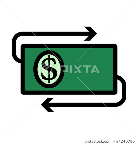 Cash Back Dollar Banknote Icon 84240790