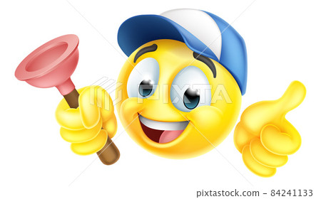 Plumber Plunger Handyman Emoticon Emoji Icon 84241133