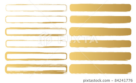 Gold brush style line frame material set - Stock Illustration [84241776 ...