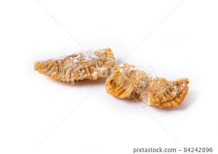 Spanish sweet stuffed pastry filled with angel hair 84242896