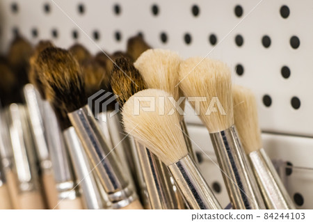 Art brushes for painting from natural bristles. Tools of the artist. Art brushes for painting from natural bristles. Tools of the artist. 84244103