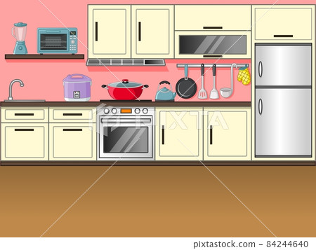 Modern kitchen interior with furniture and equipment Modern kitchen interior with furniture and equipment 84244640