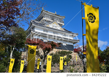 在藍天城堡塔和牆壁的岐阜城 在藍天城堡塔和牆壁的岐阜城 84245222