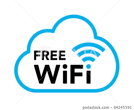 Radio and WiFi cloud icon 84245591