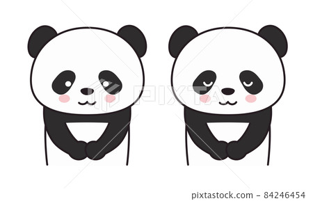 Illustration of a panda bowing 84246454