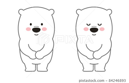 Illustration of a polar bear bowing whole body Illustration of a polar bear bowing whole body 84246893