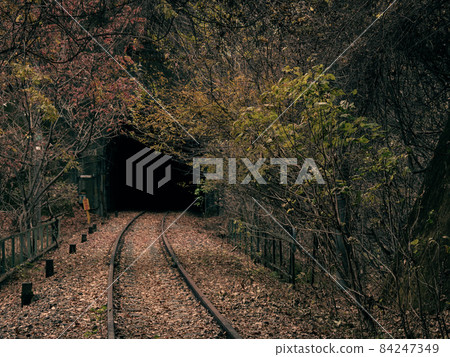 Abandoned railway track in late autumn Shin-Etsu Main Line Usui Pass November Abandoned railway track in late autumn Shin-Etsu Main Line Usui Pass November 84247349
