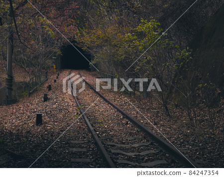 Abandoned railway track in late autumn Shin-Etsu Main Line Usui Pass November Abandoned railway track in late autumn Shin-Etsu Main Line Usui Pass November 84247354