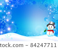 雪人和冬天背景 84247711