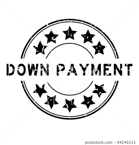 Grunge black down payment word with star icon round rubber seal stamp on white background Grunge black down payment word with star icon round rubber seal stamp on white background 84248131