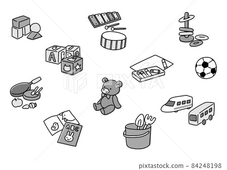 Children's toy set monochrome Children's toy set monochrome 84248198