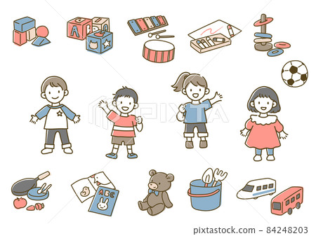 兒童和玩具的插圖集 84248203