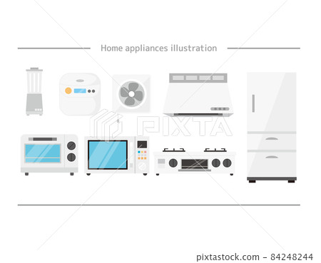 Illustration of simple home appliances Kitchen refrigerator 84248244