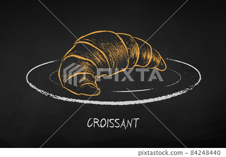 Chalk drawn vector illustration of Croissant 84248440