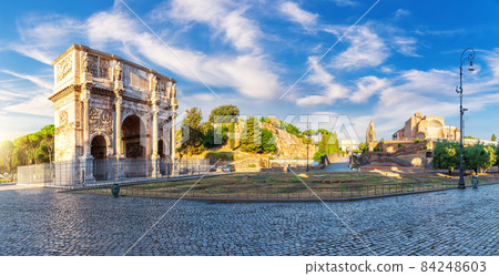The Arch of Constantine near the Coliseum and Roman Forum, Italy 84248603