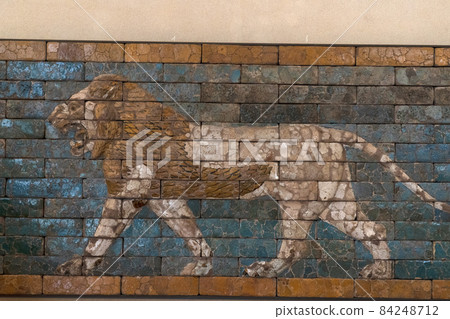 Lion Darius king of Persia palace bas relief Lion Darius king of Persia palace bas relief 84248712