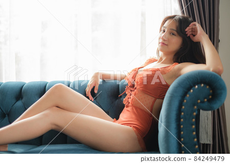 Woman wear bikini and sport suit. Woman wear bikini and sport suit. 84249479