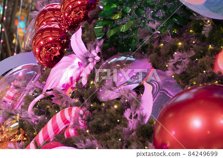 Paris Christmas tree decoration detail Paris Christmas tree decoration detail 84249699