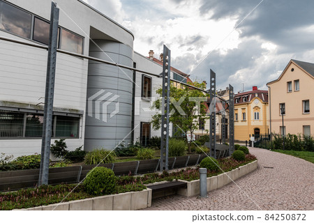 Village square at Meerane, East Germany, July 2017 84250872