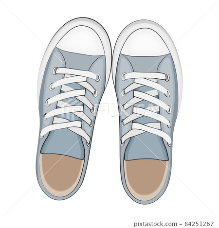 Grey fashion sneakers for girl. Vector illustration. 84251267