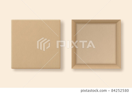 Vector 3d Opened Paper Cardboard Craft Paper Box, Gift Box Isolated. Birthday, New Year, Christmas, Valentine Day, Anniversary, Winner, Sale, Surpirse Concept. Design Template of Packing. Top View Vector 3d Opened Paper Cardboard Craft Paper Box, Gift Box Isolated. Birthday, New Year, Christmas, Valentine Day, Anniversary, Winner, Sale, Surpirse Concept. Design Template of Packing. Top View 84252580
