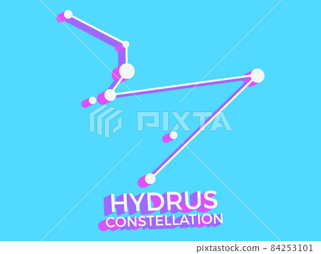 Hydrus constellation 3d symbol. Constellation icon in isometric style on blue background. Cluster of stars and galaxies. Vector illustration Hydrus constellation 3d symbol. Constellation icon in isometric style on blue background. Cluster of stars and galaxies. Vector illustration 84253101