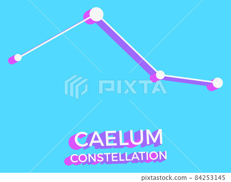 Caelum constellation 3d symbol. Constellation icon in isometric style on blue background. Cluster of stars and galaxies. Vector illustration Caelum constellation 3d symbol. Constellation icon in isometric style on blue background. Cluster of stars and galaxies. Vector illustration 84253145