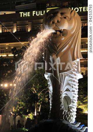 新加坡濱海灣龍巨型度假酒店濱海灣金沙和魚尾獅夜景景點 84253793