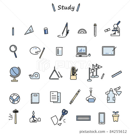 School study tool icon set 84255612