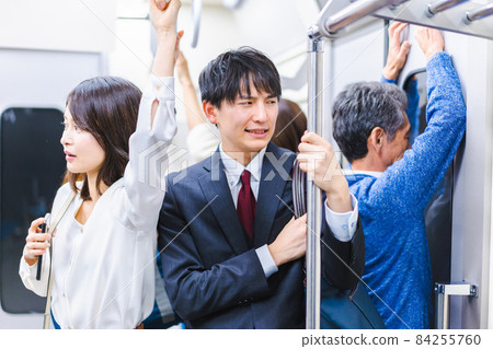 People traveling by train or subway 84255760