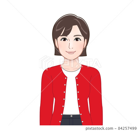 A woman in cardigan A woman in cardigan 84257499