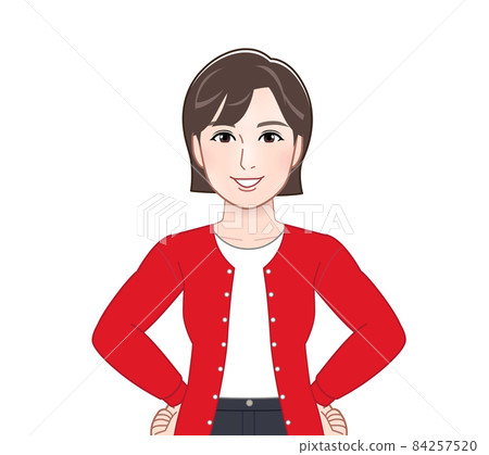 A woman in cardigan 84257520
