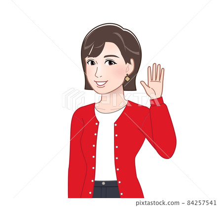 A woman in cardigan 84257541