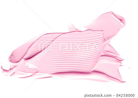 Blush pink beauty cosmetic texture isolated on white background, smudged makeup emulsion cream smear or foundation smudge, cosmetics product and paint strokes 84258000