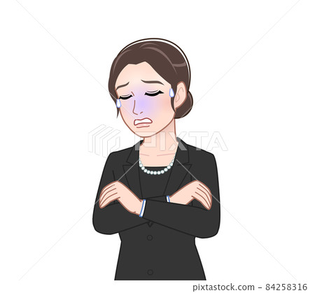 Female attending the funeral Female attending the funeral 84258316