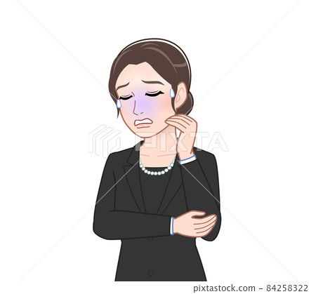 Female attending the funeral Female attending the funeral 84258322