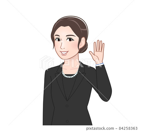 Female attending the funeral 84258363