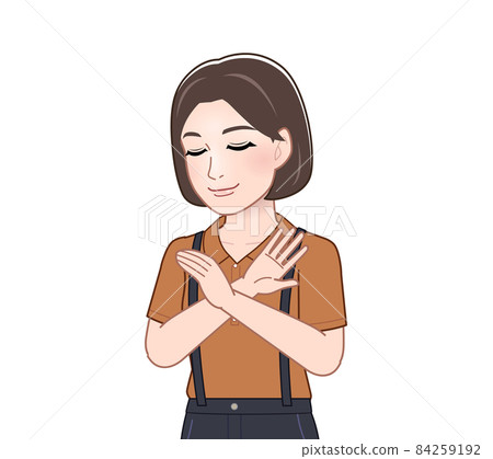 穿吊帶衣服的女性 穿吊帶衣服的女性 84259192