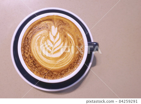 Latte art in coffee cup, Top view 84259291