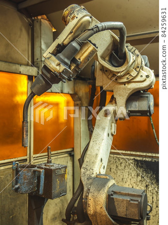 Robots welding team in the automotive 84259631