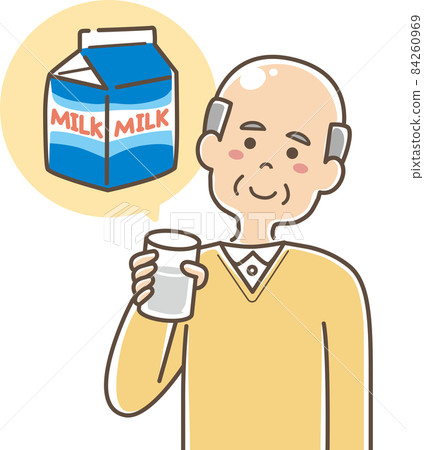喝牛奶的老人 84260969