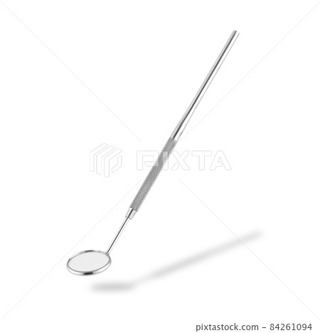 Dentist's mirror on white with drop shadow with clipping path 84261094