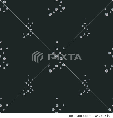 Seamless pattern bubbles on black background. Gray flat texture of soap for any purpose. 84262310